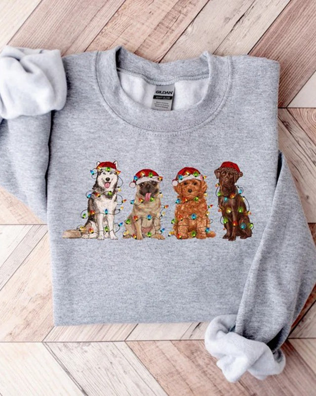 Christmas Dogs Sweatshirt, Dog Mom Sweatshirt