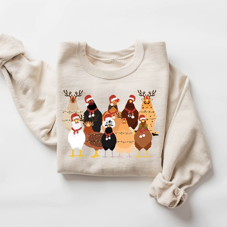 Cute Christmas Chickens Sweatshirt