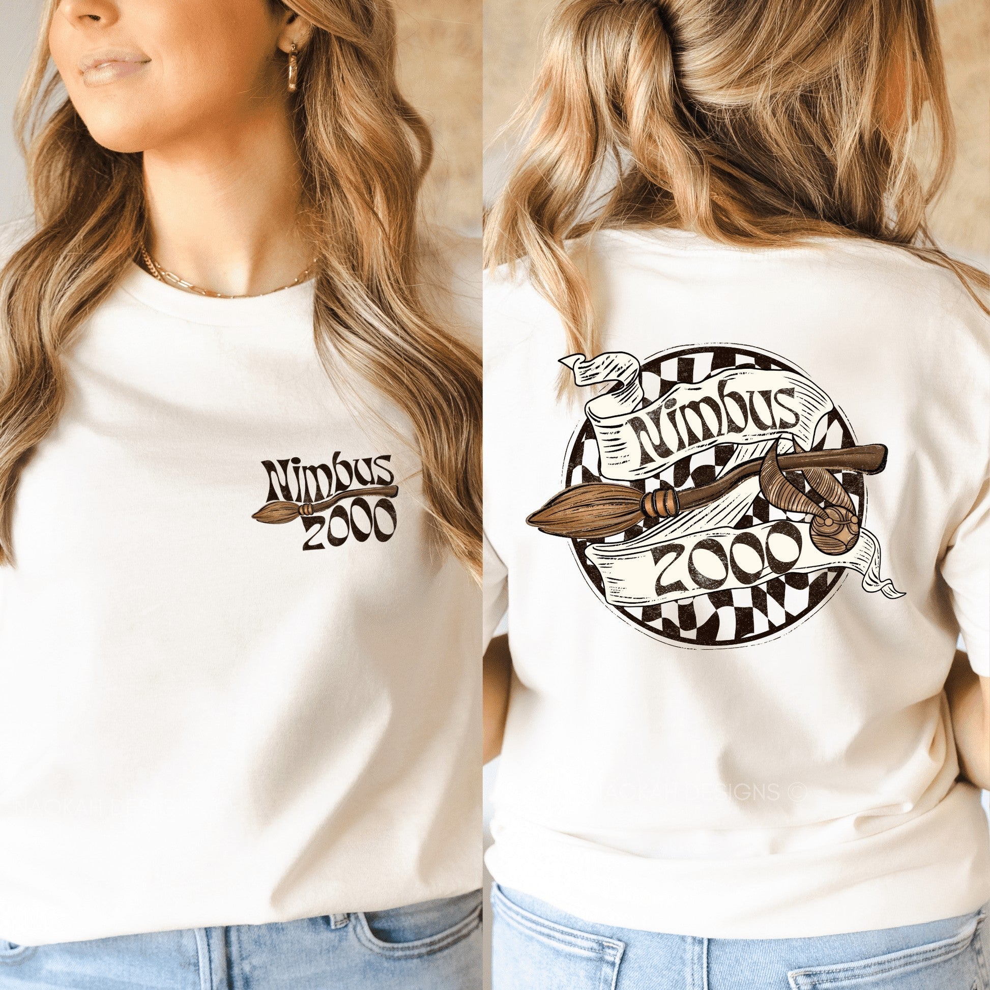 Magical Wizard Broom Front and Back Design Sweatshirt