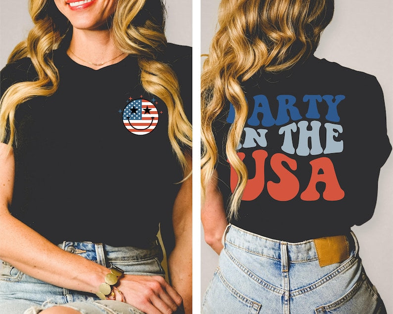 Party in the USA Letter Print T-shirt