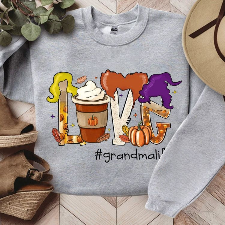 Love Grandma Life Coffee Autumn Sweatshirt