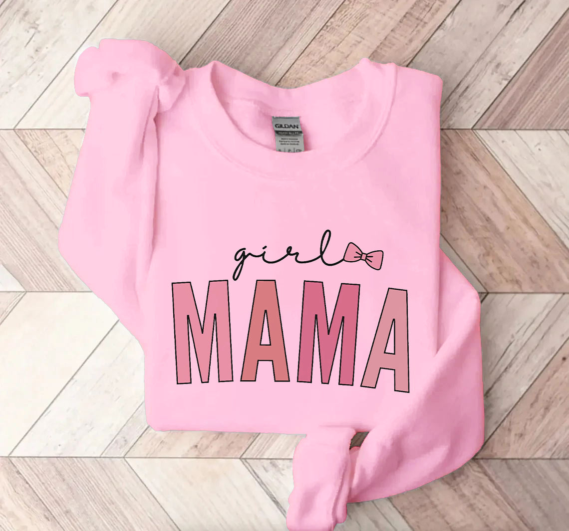 Mother's Day Girl Mama Letter Print Sweatshirt