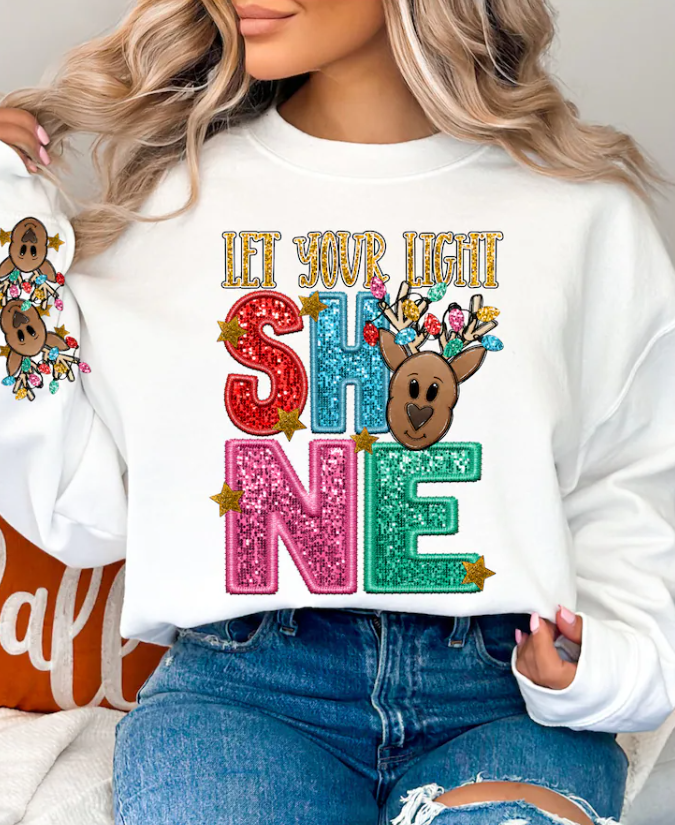 Glitter Christmas Print Sweatshirt